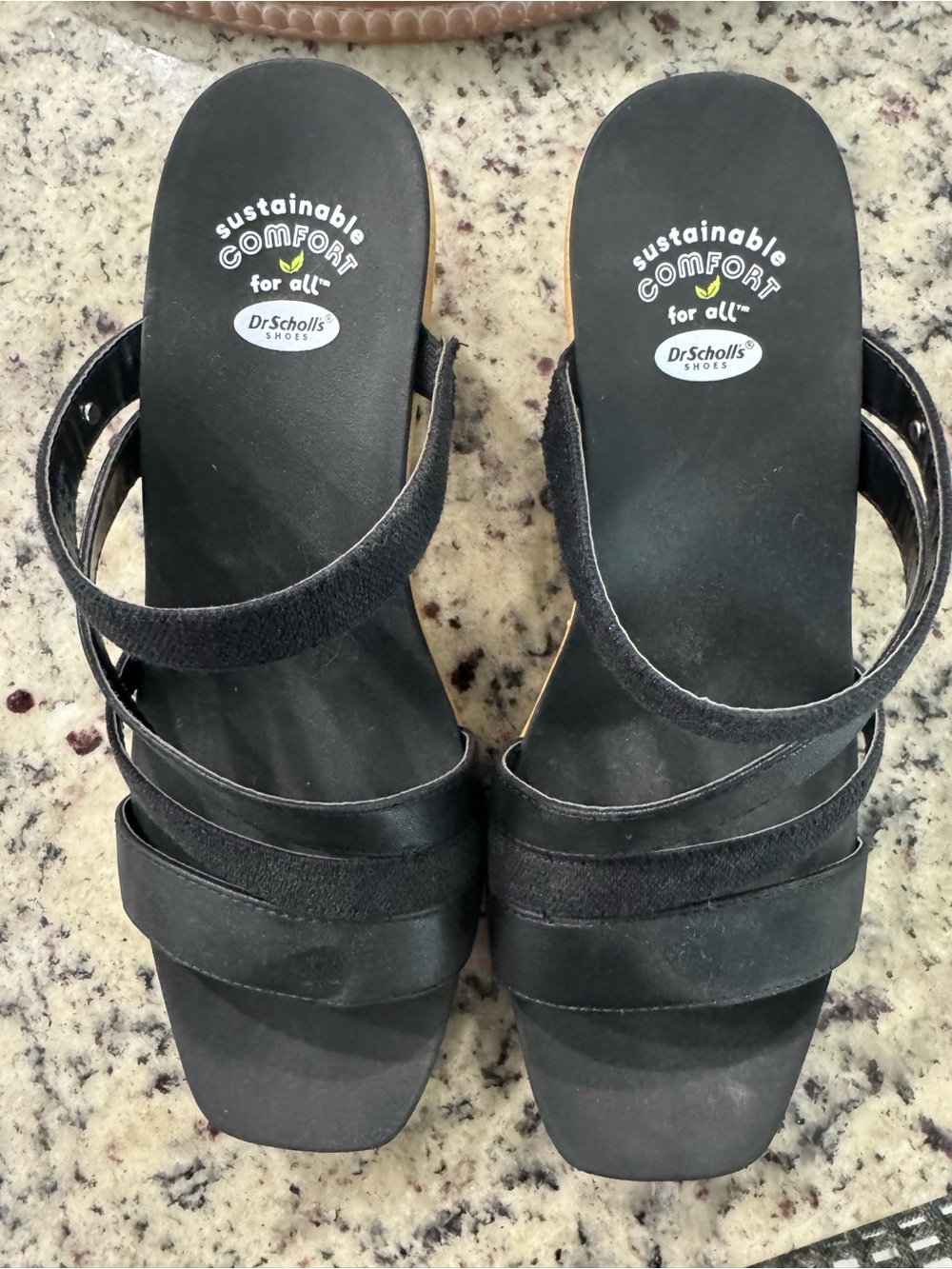 Dr. Scholl's Black Strappy Slide Sandals